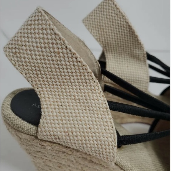 Adrienne Vittadini Branca Black Wedge Espadrille sz 7 - Picture 2 of 4